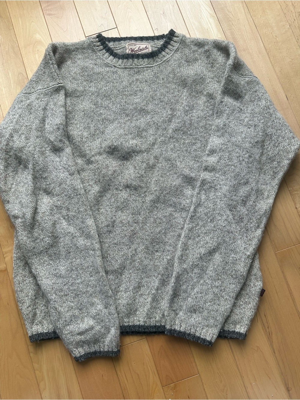 Woolrich Men's Oat Crewneck Wool Sweater